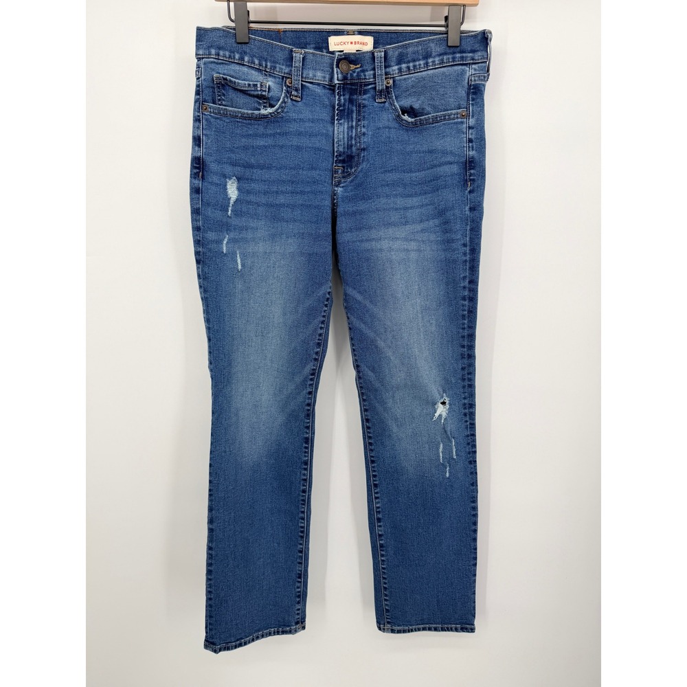 Lucky Brand Sweet Mid Rise Straight Jeans Womens 6/28 Blue Excellent Distressed